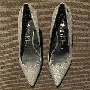 Calvin Klein Women's Sparkling Silver Heels